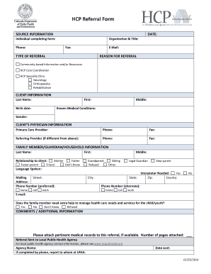 HCP Referral Form