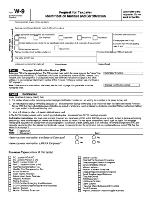 IRS Form W-9 Request for Taxpayer Identification Number and Certification