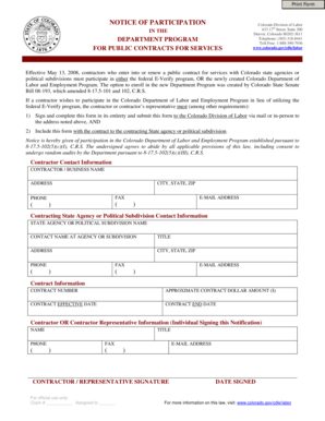 Colorado Labor E-Verify Participation Notice