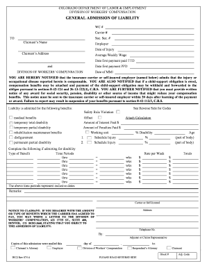 Colorado General Admission of Liability