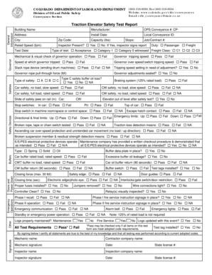 Colorado Traction Elevator Safety Test Report