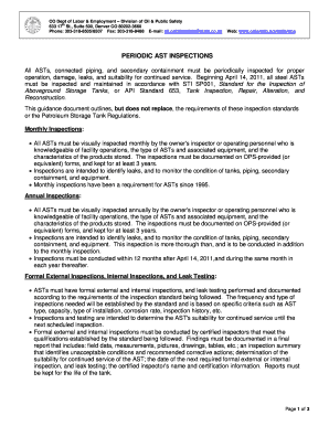 Colorado AST Inspection Checklist