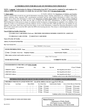 Authorization for Release of Information from DCF