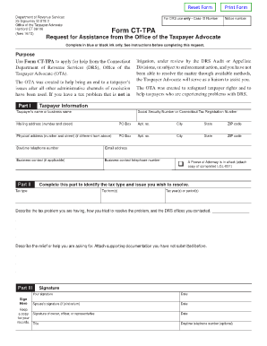 Connecticut Taxpayer Advocate Assistance Request