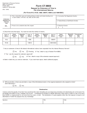 Connecticut Form CT-8809