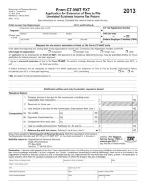 Connecticut Form CT-990T EXT