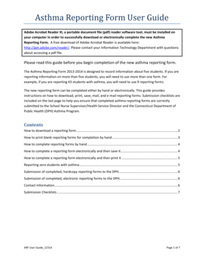Asthma Reporting Form 2013-2014