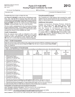 Connecticut Form CT-1120 HPC