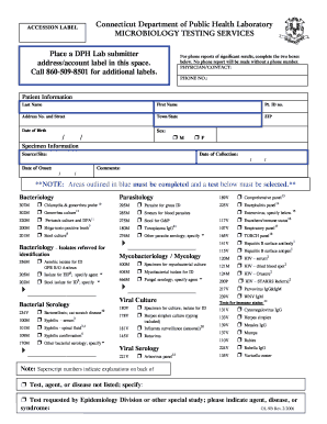 Connecticut Microbiology Testing Form