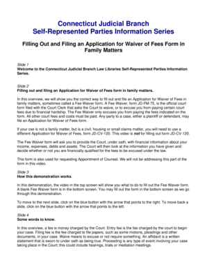 Connecticut Family Matters Fee Waiver Application