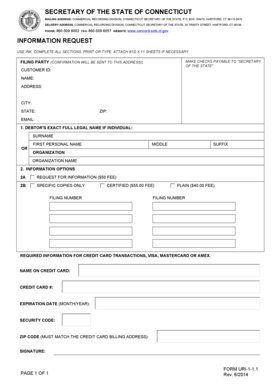 Connecticut Information Request Form