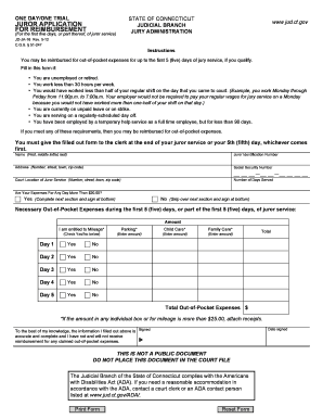 Juror application for reimbursement - Connecticut Judicial Branch - jud ct