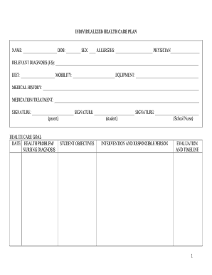 Individualized Health Care Plan