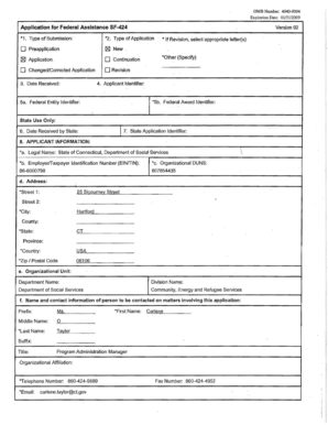 Federal Assistance Application Form SF-424