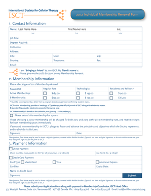 2012 Individual Membership Renewal Form