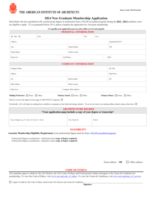2014 New Graduate Membership Application