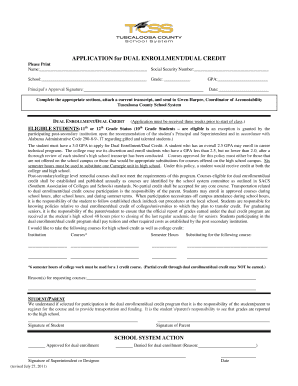 Dual Enrollment/Dual Credit Application