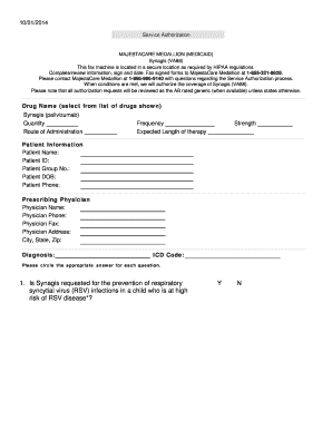 Service Authorization for Synagis