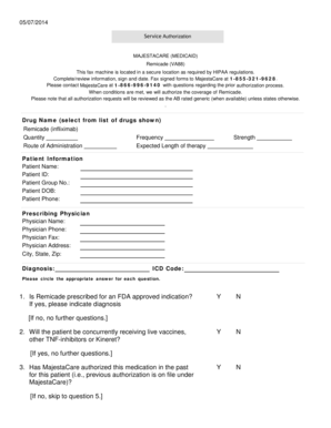 Service Authorization for Remicade