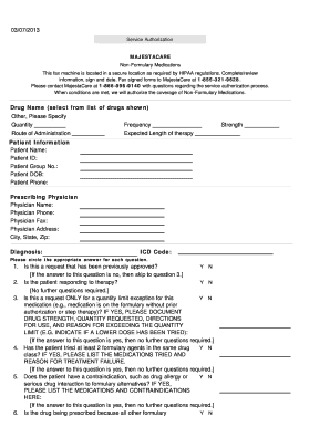 Service Authorization for Non-Formulary Medications