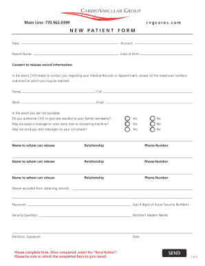 New Patient Form