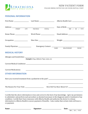 New Patient Form