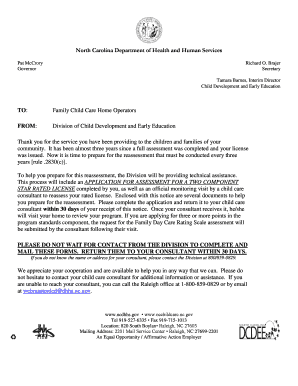 North Carolina Child Care Assessment Application