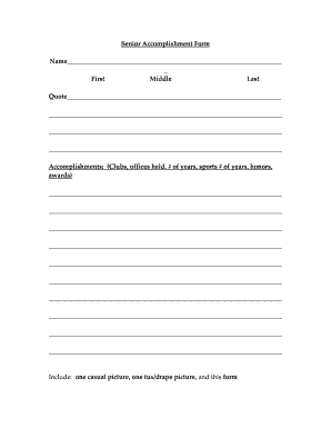 Senior Accomplishment Form