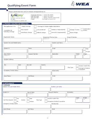 Qualifying Event Form