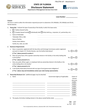 Florida Disclosure Statement Form 4114
