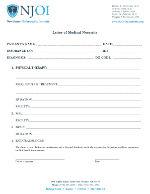 Letter of Medical Necessity