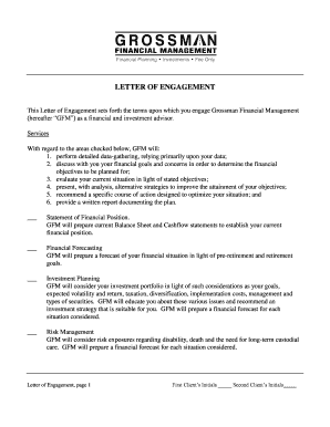 Letter of Engagement for Financial Advisory Services