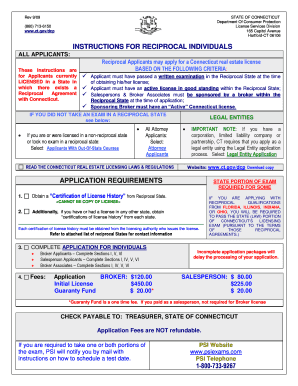 Connecticut Real Estate License Application