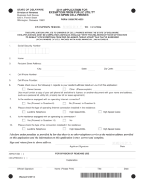 Delaware Cell Phone Tax Exemption Application