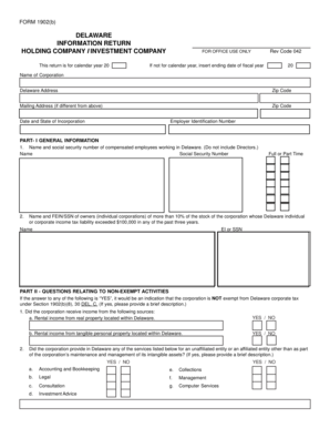 Delaware Form 1902(b) Information Return
