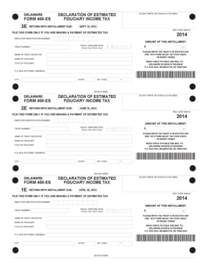 Delaware Fiduciary Income Tax Form 400-ES