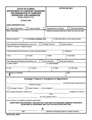 Florida Campaign Treasurer Appointment Form