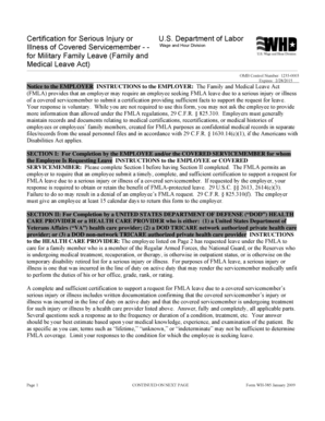 Certification for Serious Injury or Illness of Covered Servicemember