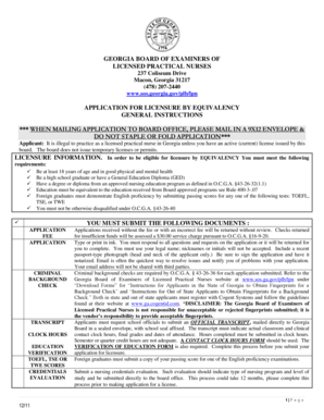 Georgia Licensed Practical Nurse Application