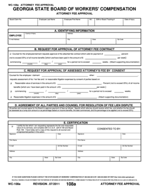 Georgia Attorney Fee Approval Form