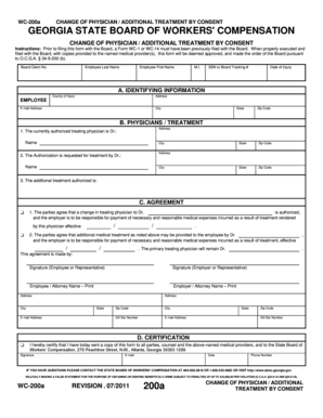 Georgia Workers' Compensation Change of Physician Form