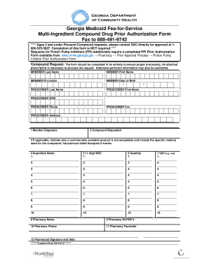Georgia Medicaid Multi-Ingredient Compound Drug Prior Authorization Form