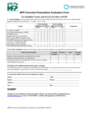 MFP Overview Presentation Evaluation Form - dch georgia