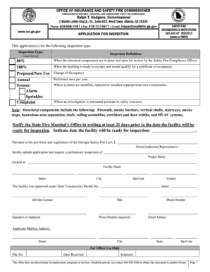 Georgia Fire Safety Inspection Application