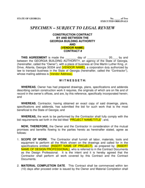 Georgia Construction Contract
