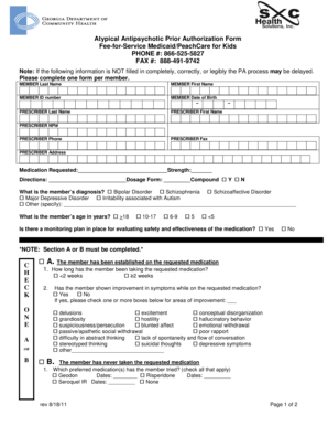 Atypical Antipsychotic Prior Authorization Form