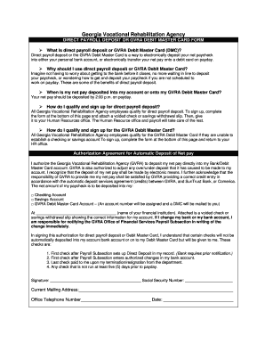 Bank authorization form - Direct Deposit Authorization Form - Georgia Vocational ...