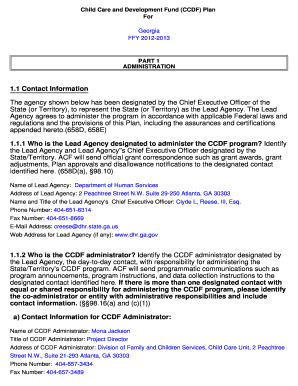 Georgia Child Care and Development Fund Plan