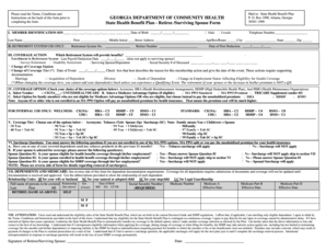 Georgia State Health Benefit Plan Retiree Form