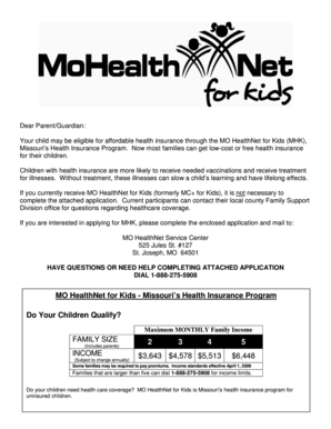 Missouri MC+ Application for Kids